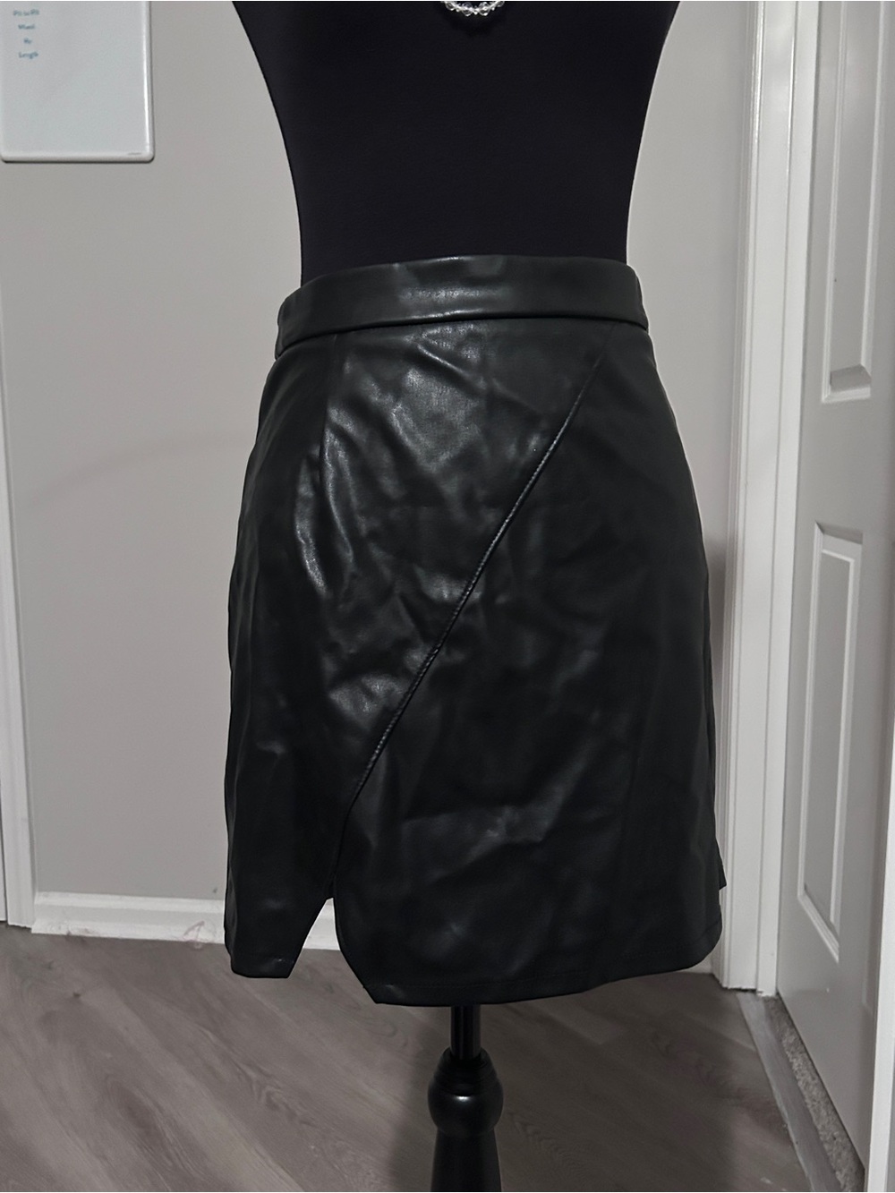 And Now This Black Faux Leather Mini Skirt Size Small